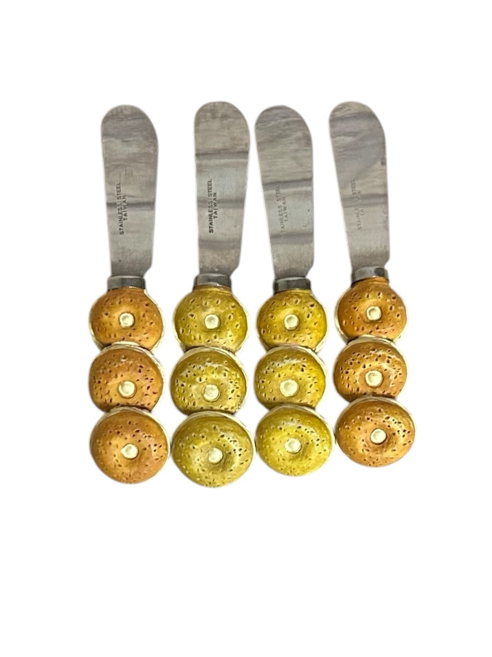 Bagel Ceramic and Stainless Spreaders Set of 4